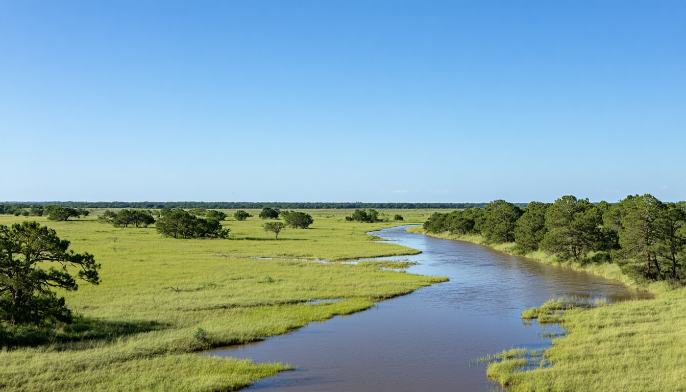 Can you please create a landscape of East Texas with minimal water